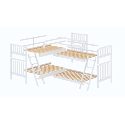 Harriet Bee Reasor Twin Solid Wood LShaped Bunk Beds by Harriet Bee